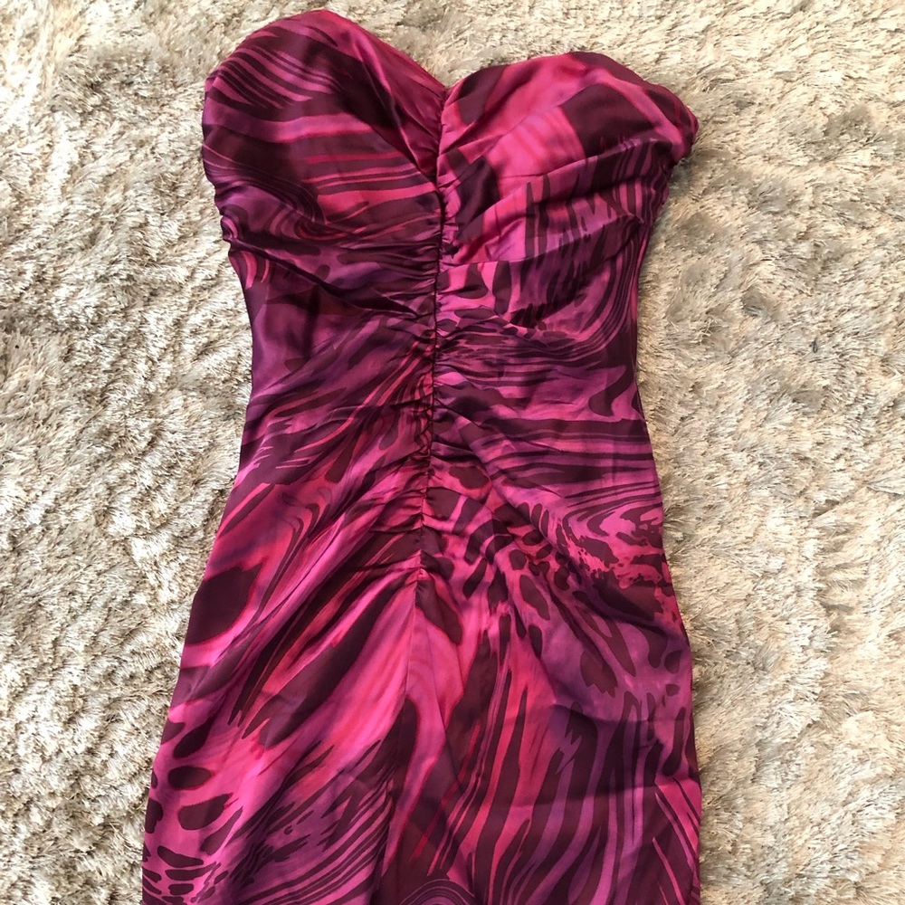Sweetheart zebra print mini dress
